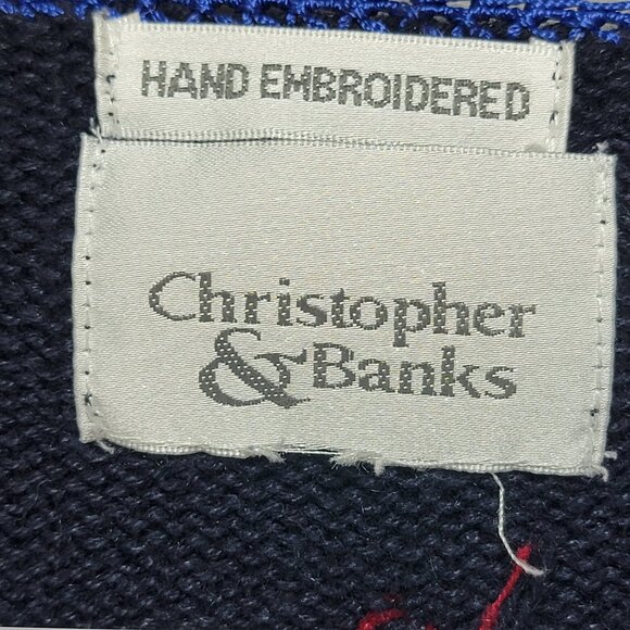 Vintage Christmas Cardigan Sweater Womens L 3D Hand Embroidered Trees Buttons - Picture 10 of 15